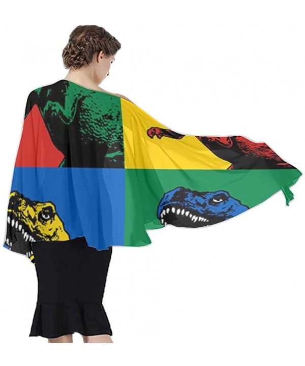 Women Chiffon Shawl Wrap Summer Beach Towels Swimsuit Bikini Cover Up - T-rex Dinosaurs - C8196SE2Q8W $24.27-Cover-Ups