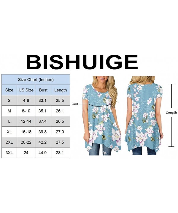 Womens Summer Short Sleeve Irregular Hem Loose Tunic Tops Flowy Blouses Shirt - Sunflower-w - C3196ONDNTK $24.10-Cover-Ups