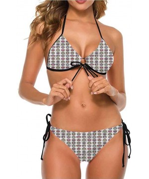 Print Swimsuit Sugar Skull- Girl with Make Up for Beach/Hiking Activities - Multi 05-two-piece Swimsuit - C719E74UEGI $39.25-...