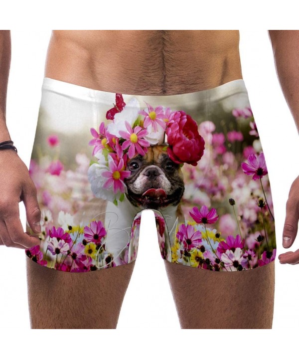 Mens French Bulldog with Flowers Swimsuits Swim Trunks Shorts Athletic Swimwear Boxer Briefs Boardshorts - CS19E4QAU3R $24.95...