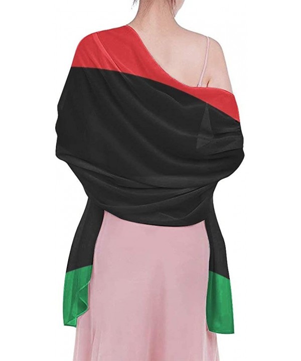 Women Girl Fashion Chiffon Scarf Bikini Cover Up Summer Beach Sarong Wrap Black Lives Matter Flag African American Flag - CP1...