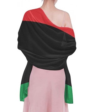 Women Girl Fashion Chiffon Scarf Bikini Cover Up Summer Beach Sarong Wrap Black Lives Matter Flag African American Flag - CP1...