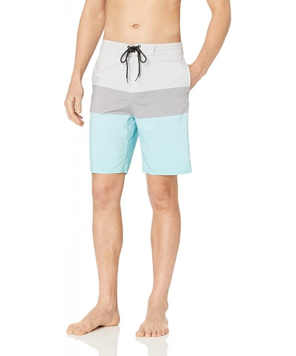 Men's Vintage Cotton/Poly Stretch Boardshort - Aqua Triple Threat - CY180QDCWG6 $20.20-Board Shorts