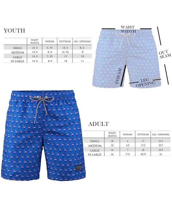 Father and Son Swim Trunks Family Matching Beachwear Swimsuits One-Piece Graphic with Pocket Mesh Lining - Fish-navy - CV18UE...