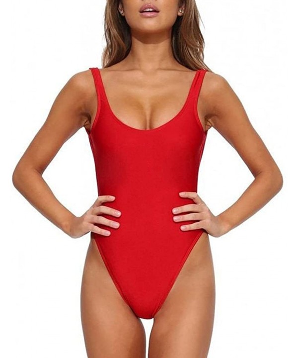 Women Two Piece Swimsuit High Waisted Off Shoulder Ruffled Bikini Set - A-red - CL194G2LM23 $18.26-Bottoms