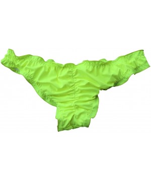 Victoria Women's Ruffle Wavy Bikini Bottom Low Rise Hipster Allure Cheeky Swim Bottom - Fluorescent Yellow - CE18YIWK9IK $22....