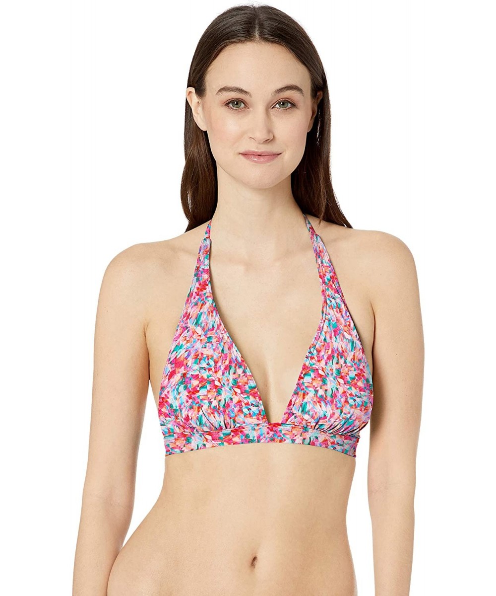 Women's Halle Plunge Halter Bikini Top Swimsuit - Kaleidoscope - CV18GW985CE $24.11-Tops