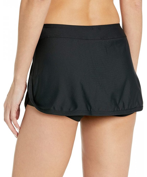 Women's Lotus Bikini Swimsuit Skort - Good Karma Black - C712GISRQ5V $39.98-Sets