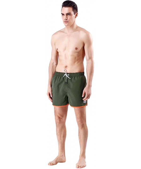 Men's Swim Trunks - Armygreen - CX18QD3G2KC $7.98-Trunks