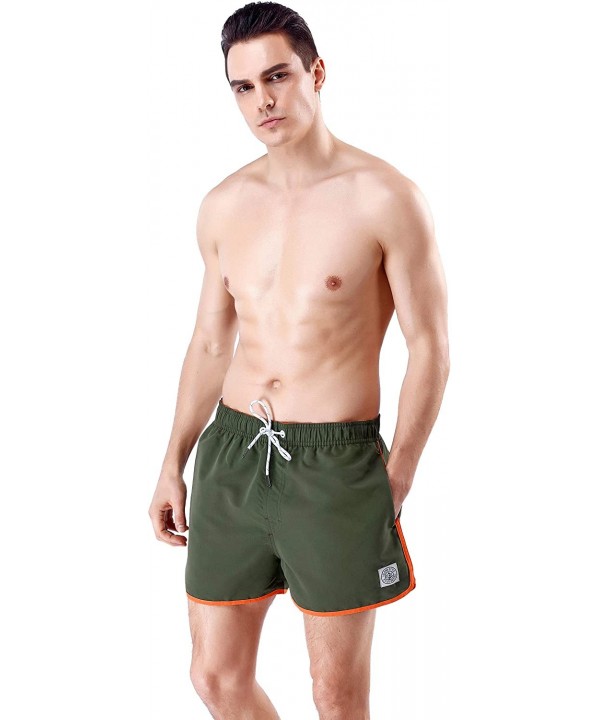 Men's Swim Trunks - Armygreen - CX18QD3G2KC $7.98-Trunks