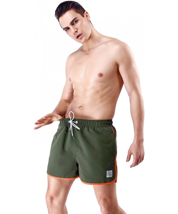 Men's Swim Trunks - Armygreen - CX18QD3G2KC $7.98-Trunks