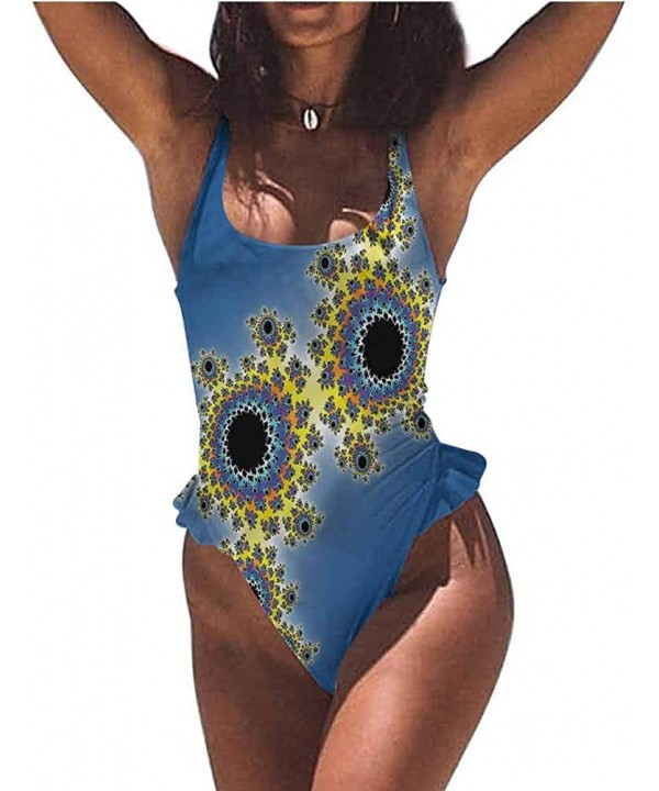 Women's Bathing Suits Fractal- Eye Symbol Art for Bridal Wedding Gift - Multi 06-one-piece Swimsuit - CV19E759GE4 $50.28-Bottoms