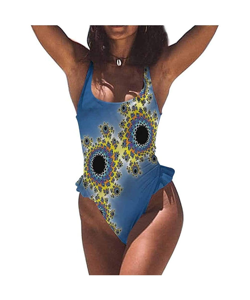 Women's Bathing Suits Fractal- Eye Symbol Art for Bridal Wedding Gift - Multi 06-one-piece Swimsuit - CV19E759GE4 $50.28-Bottoms