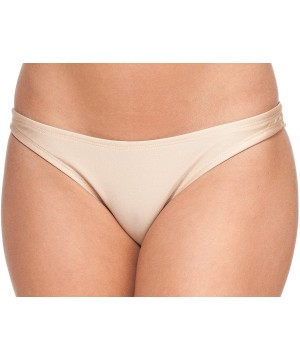 Women's New Liquid or Shiny Bikini Swimsuit Bottom - Natural - CD11K5NOLGN $12.56-Sets