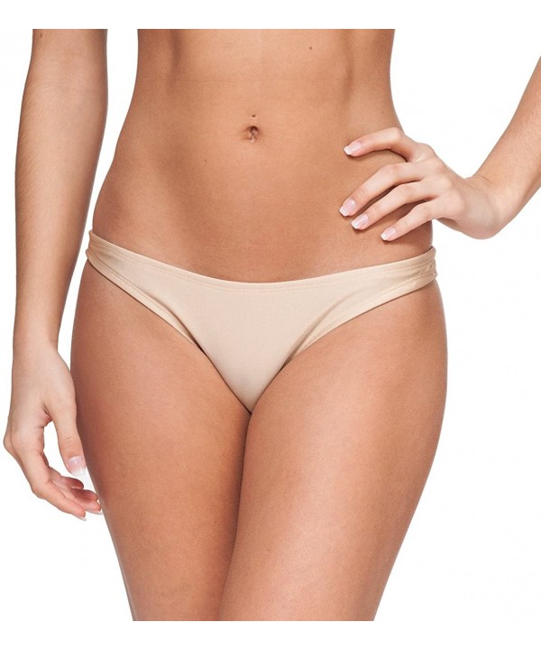 Women's New Liquid or Shiny Bikini Swimsuit Bottom - Natural - CD11K5NOLGN $12.56-Sets