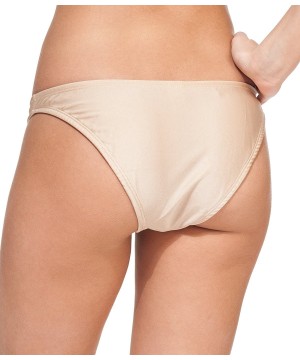 Women's New Liquid or Shiny Bikini Swimsuit Bottom - Natural - CD11K5NOLGN $12.56-Sets