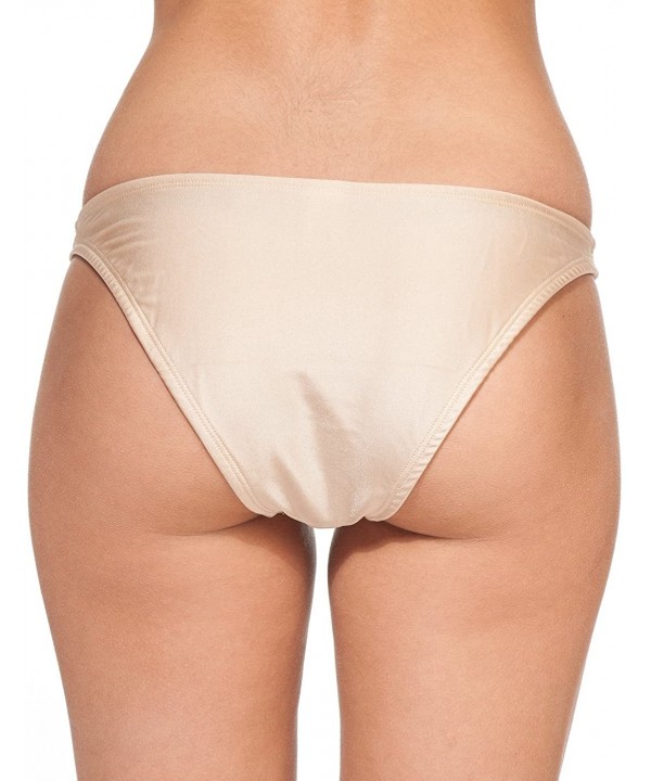 Women's New Liquid or Shiny Bikini Swimsuit Bottom - Natural - CD11K5NOLGN $12.56-Sets