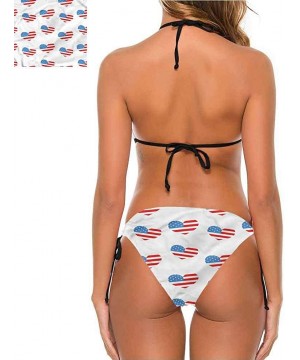 Bikini Swimwear Side Tie Cheeky Swimsuit 4th of July Celebration - Multi 01 - CE190EZAIYY $46.31-Sets