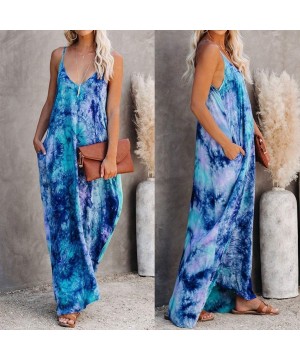 Women's Spaghetti Strap Cami Maxi Dresses Sleeveless V-Neck Summer Casual Loose Long Dress Irregular Beach Sundress - Z6-dark...