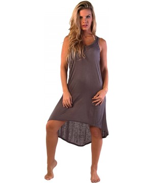 Hi Low Racerback Dress - Gray - CP11JXAKER3 $13.94-Cover-Ups