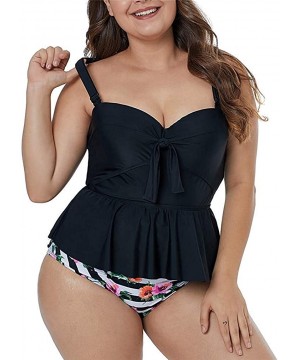 Women's Two Piece Swimsuits Beachwear Bathing Suit Tankini Bathing Suit Swimsuit - Black1 - CL18SO763OH $29.36-Racing