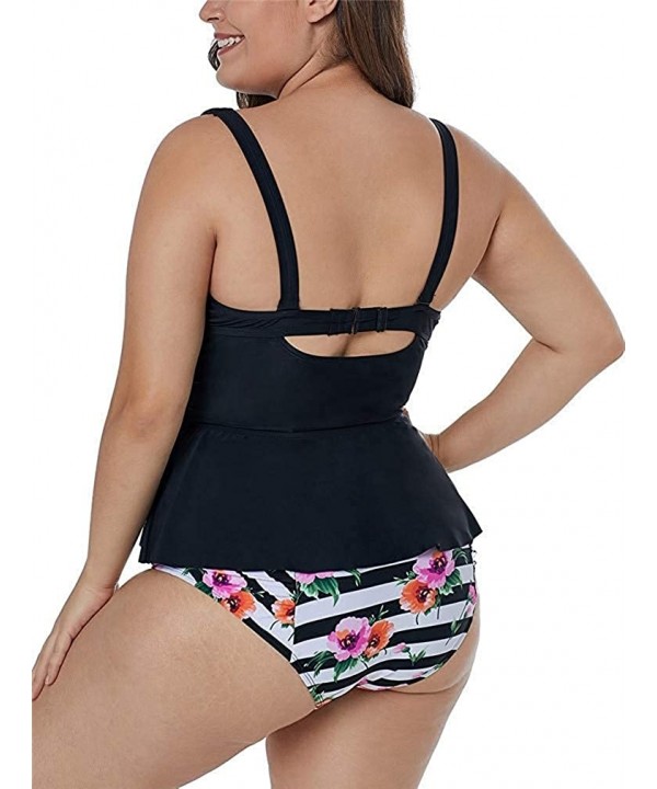 Women's Two Piece Swimsuits Beachwear Bathing Suit Tankini Bathing Suit Swimsuit - Black1 - CL18SO763OH $29.36-Racing