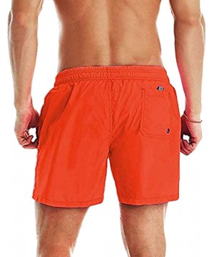 Men's Swim Trunks Quick Dry Swim Shorts with Mesh Lining Swimwear Bathing Suits - I-orange Red - CJ18W96A87C $13.94-Trunks