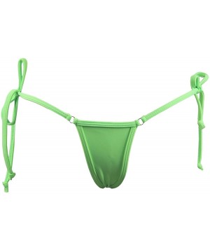 Women's Brazilian V-Style Tie Side Bikini Bottom Thong Swimwear - Green - CS12HEA7P5R $14.98-Tankinis