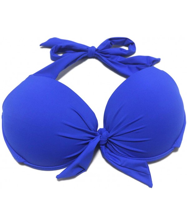 Womens Removable Padded Push Up Bikini Set Tie Side Swimsuit Swimwear - Blue 14 - CL18YSXMN0E $26.22-Sets