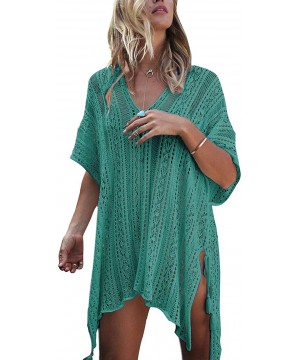 Swimsuit Cover ups for Women Loose Beach Bikini Bathing Suit Cover up - Green - C0188TEM76X $17.74-Cover-Ups