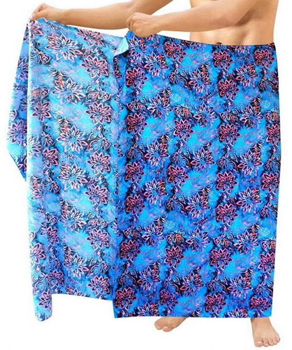 Women's Plus Size Boho Sarong Swimwear Cover Ups Beach Wrap Hand Paint - Blue_o996 - CN12O3H6QR9 $18.26-Cover-Ups