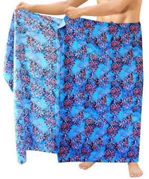 Women's Plus Size Boho Sarong Swimwear Cover Ups Beach Wrap Hand Paint - Blue_o996 - CN12O3H6QR9 $18.26-Cover-Ups