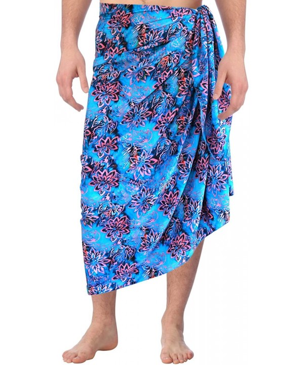 Women's Plus Size Boho Sarong Swimwear Cover Ups Beach Wrap Hand Paint - Blue_o996 - CN12O3H6QR9 $18.26-Cover-Ups