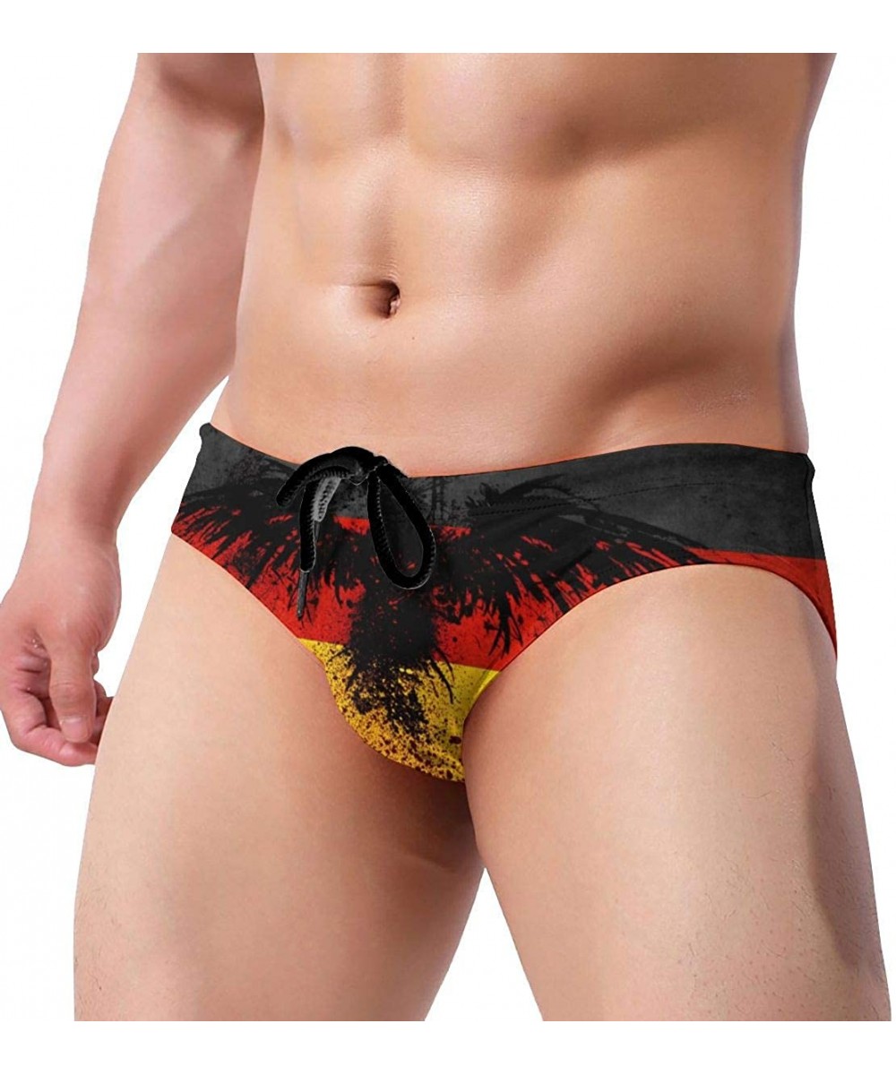 German Flag Bird Mens Swim Briefs Drawstring Bikini Sport Swimsuit - Black - C918U4M83Z3 $33.54-Briefs