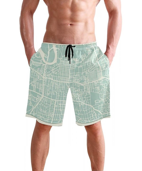 Mens Swim Trunks Skull Cacti Cactus Beach Board Shorts - Montgomery Alabama Usa City Map in Retro Style - CA18NX90983 $22.65-...