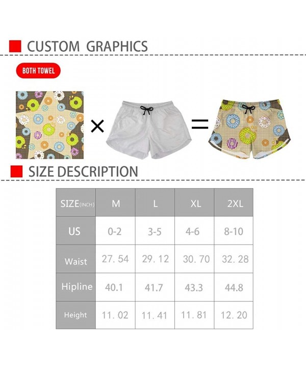 Women's Swim Shorts Floral Print Boardshorts Summer Beach Quick Dry Fabric Slim Fit Swimwear Bottom - Blue Floral - CF18RIXUE...