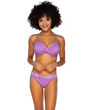 Women's Zuma Belted Hipster Bikini Bottom Swimsuit - Iris - CN193RYLALK $32.44-Tankinis