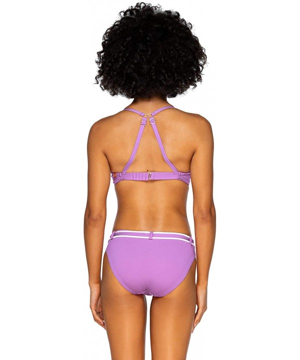 Women's Zuma Belted Hipster Bikini Bottom Swimsuit - Iris - CN193RYLALK $32.44-Tankinis