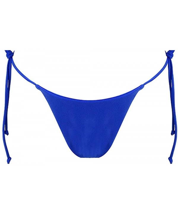 Women's Sexy Halter Thong Bikini Bottom Micro String Tanning Bikini Bottom Swimsuit - Blue - CW197RTX004 $14.63-Sets