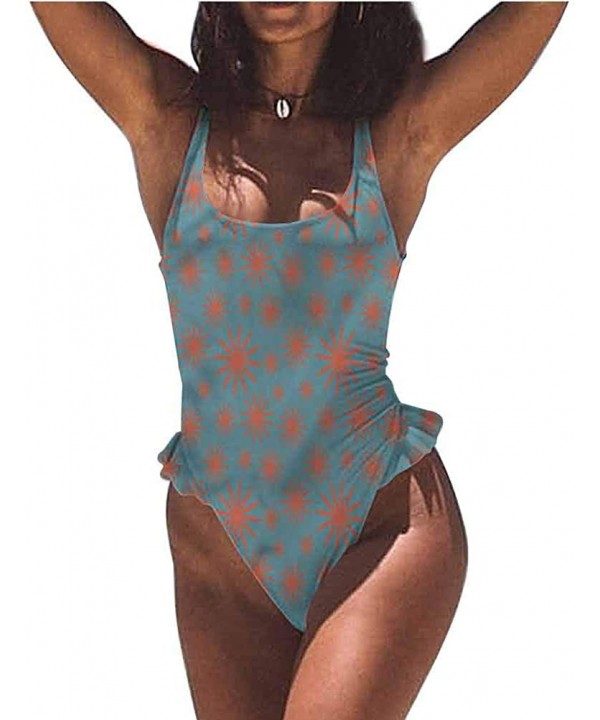 Swimsuits Floral- Vibrant Spring Season Blooms- Trendy- Sexy - Multi 13-one-piece Swimsuit - CW19E78U3OO $39.07-Bottoms