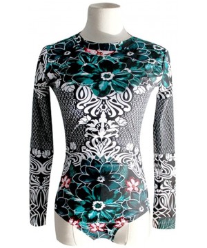 Women's One Piece Swimsuits Zip up Floral Long Sleeve Rash Guard Swimwear - Sexy - CD187NWQZNL $38.19-Rash Guards