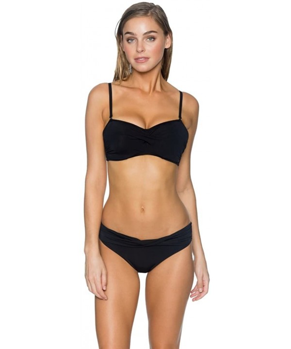 Women's Sash Low Rise Bikini Bottom - Black - CH127MVKCFT $39.39-Tankinis