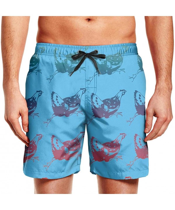 Mens Swim Trunks Rose Unicorn Love Heart Summer Cool Quick Dry Board Shorts with Mesh Lining - Running Hen - C018OR6XOOM $22....