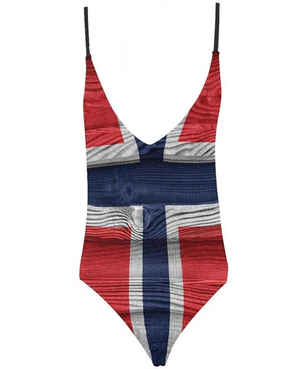 Cool National Flags V-Neck Women Lacing Backless One-Piece Swimsuit Bathing Suit XS-3XL - Norway Flag 01 - C018RYS99NG $37.29...