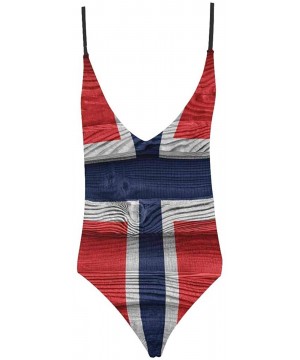 Cool National Flags V-Neck Women Lacing Backless One-Piece Swimsuit Bathing Suit XS-3XL - Norway Flag 01 - C018RYS99NG $37.29...