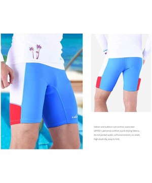 Men Jammer Chlorine Resistant Drawstring Racing Swim Trunk - Blue - CG18R5CSHQ4 $14.57-Racing