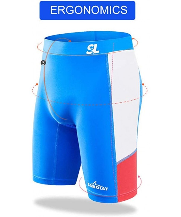 Men Jammer Chlorine Resistant Drawstring Racing Swim Trunk - Blue - CG18R5CSHQ4 $14.57-Racing