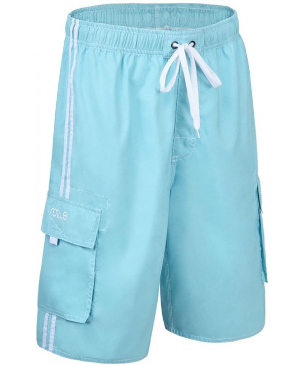 Men's Beachwear Board Shorts Quick Dry with Mesh Lining Swim Trunks - Blue - CL17Z6ODWOD $20.95-Trunks