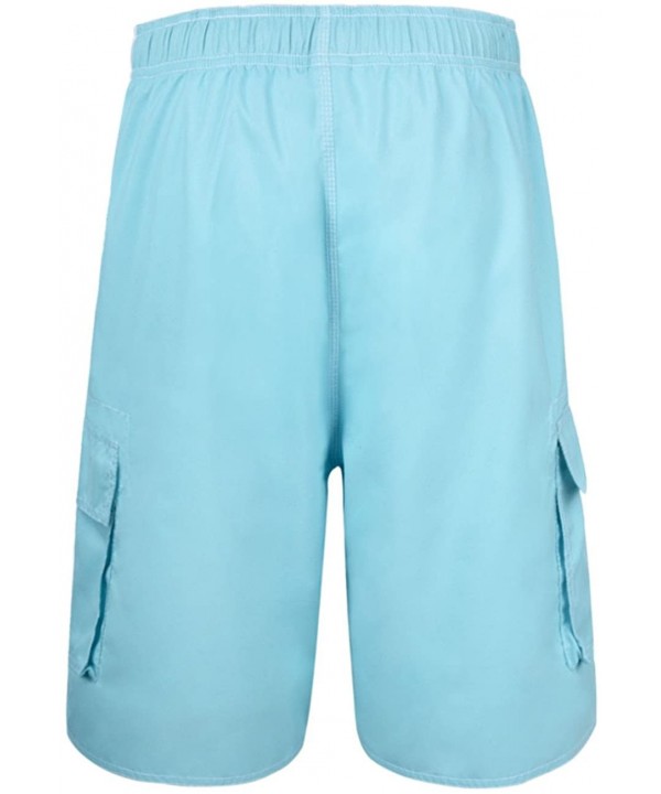 Men's Beachwear Board Shorts Quick Dry with Mesh Lining Swim Trunks - Blue - CL17Z6ODWOD $20.95-Trunks