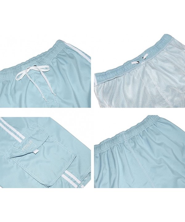 Men's Beachwear Board Shorts Quick Dry with Mesh Lining Swim Trunks - Blue - CL17Z6ODWOD $20.95-Trunks